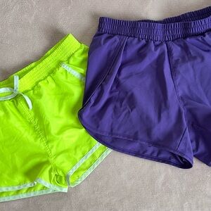 Neon Green and Purple Athletic Shorts